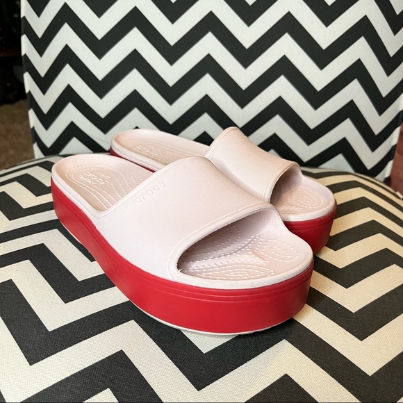 red platform crocs